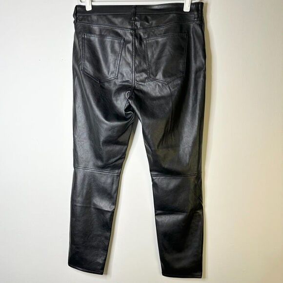 GAP Pants Women 32 / 14 R Black 5 Pocket Mid Rise Faux Leather True Skinny NWT - Picture 5 of 10